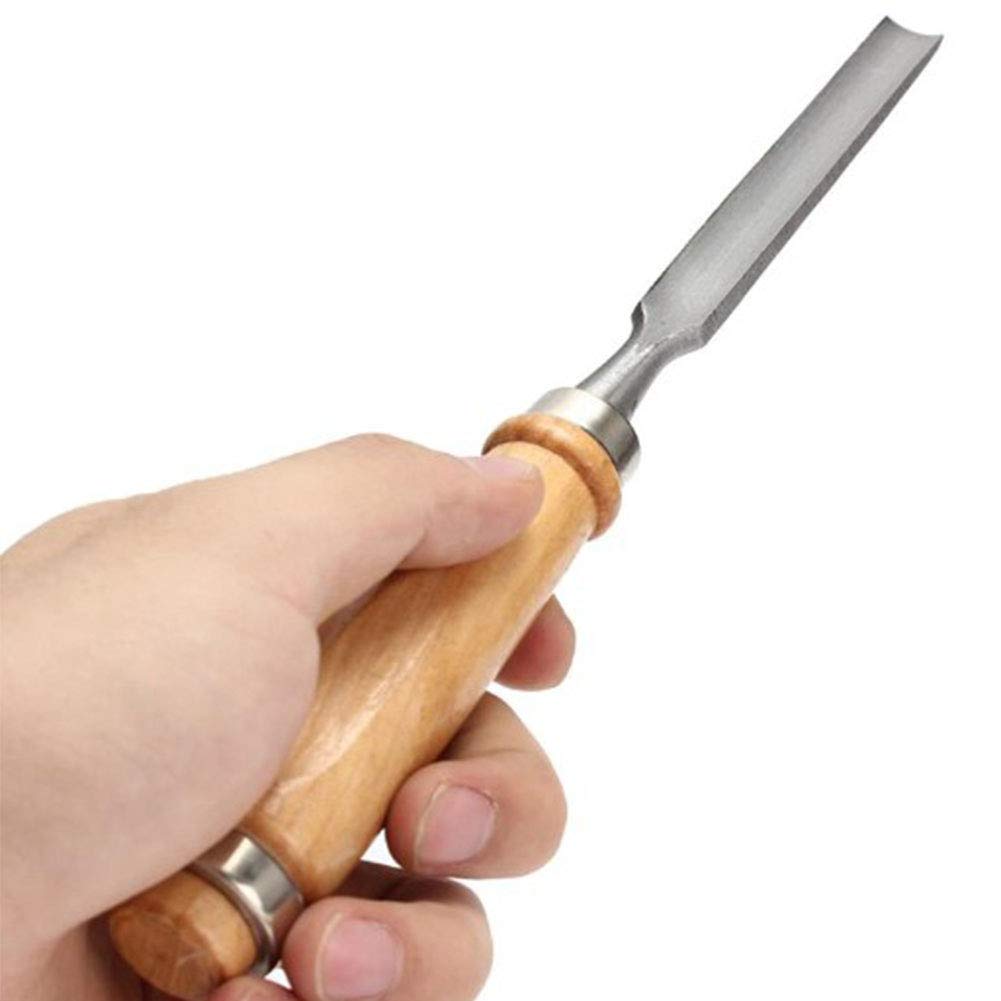 Scalpello per Lavorazione del Legno Scalpello per Legno Scalpello semicircolare Attrezzi per Lavorazione del Legno, Lama in Acciaio al Carbonio Manico in Legno Durev