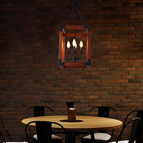 Suspension E27 eclairage restaurant et bar en bois de style retro industriel