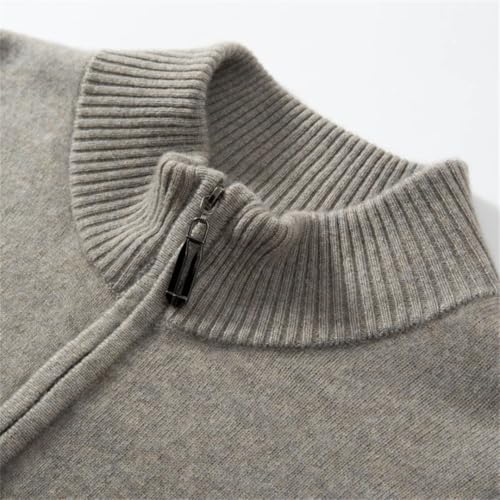 Hgvcfcv Men Fall Winter Mock Neck Knitted Casual Office Soft Warm Clothes Solid Pullover Sweater2
