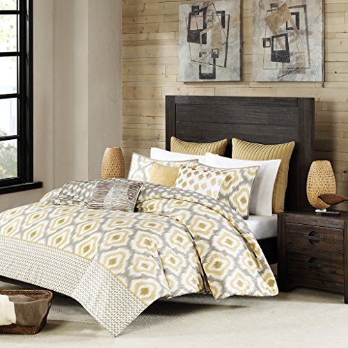 INK+IVY Ankara 200TC Comforter Set, King, Yellow