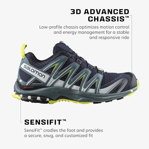 Salomon Men’s XA PRO 3D Trail Running Shoes - Navy Blazer/Hydro/Evening Primrose - 10.52