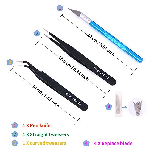 Swpeet 9Pcs Compatible For Gundam Modeler Basic Tools, Perfect Replacement For Gundam Model Tools Kit Building Beginner Hobby Model Assemble Building With Duty Plastic Container #TOP1