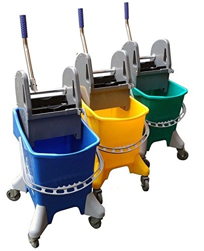 Secchio per le pulizie professionale con pressa e ruote, da 32 litri colore blu