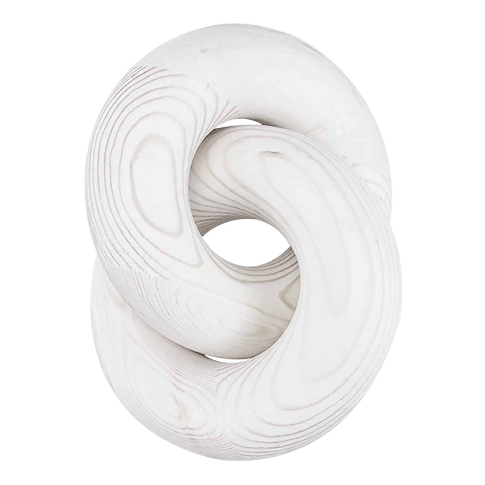 ChYoung Wood Knot Decor Wood Chain Link Decorations for Home, Wood Art Craft 2-Link Chain Ornament, Hand Carved Decorative Knot for Coffee Table Tray Shelf