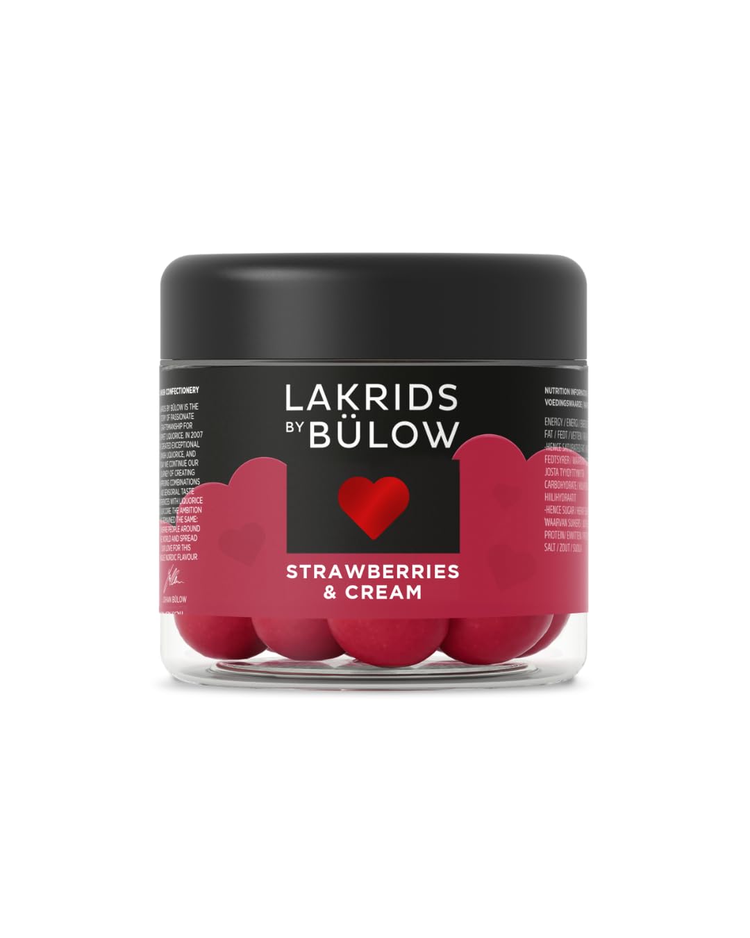 LAKRIDS BY BÜLOW - STRAWBERRIES & CREAM - 115g - Dänische Gourmet Lakritz-Kugeln - Süße Lakritze mit Erdbeeren, Weißer Schokolade und Sahne