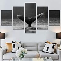 SIGNWIN 5 Panel Canvas Wall Art Colorful Fish Group Marine Life Multicolor Nautical Photography Realism Ultra for Home Decorations Ready to Hang - 60