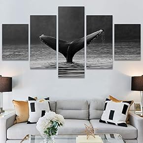SIGNWIN 5 Panel Canvas Wall Art Colorful Fish...