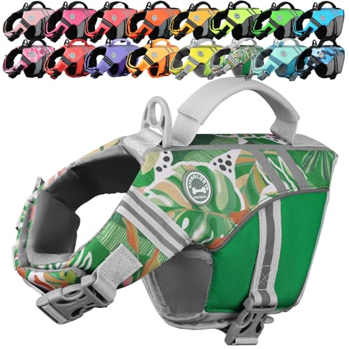 VIVAGLORY Sports Style Dog Life Vest, Dog Life Jacket for Swimming & Boating, Ripstop & Buoyancy for...