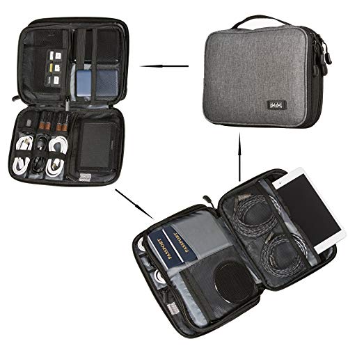 Dot&Dot Travel Tech Organizer - Electronic Cord Organizer Travel Carrying Case for Charger, Cable, Cell Phone, Gadget, Computer Accessories, Electronics - Portable Charge Cord Management Pouch - Thumbnail 2