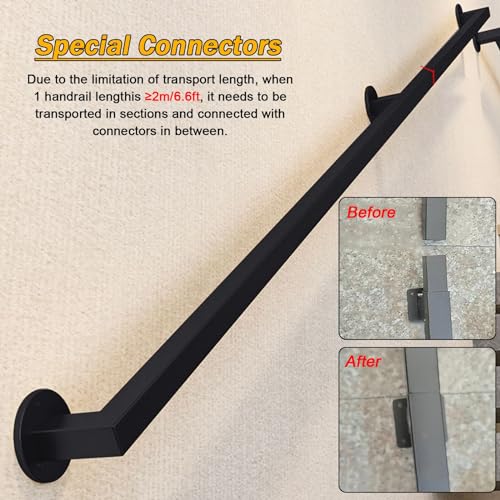 Rambarde interieure industrielle tuyaux noirs rampe escalier sur mesure - 4