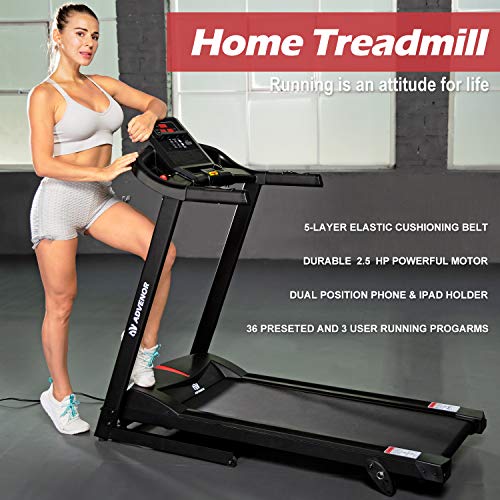 ADVENOR Treadmill Motorized Treadmills 2.5 HP Electric Running Machine Folding Exercise Incline Fitness Indoor (red) - Thumbnail 2