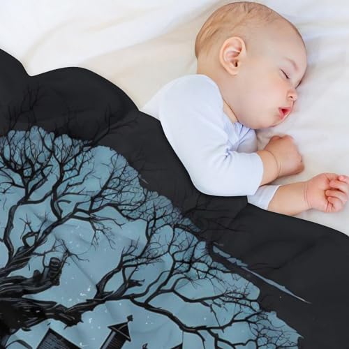 Flannel légère super douce imprimé art d'horreur pour plaid canapé et couverture polaire