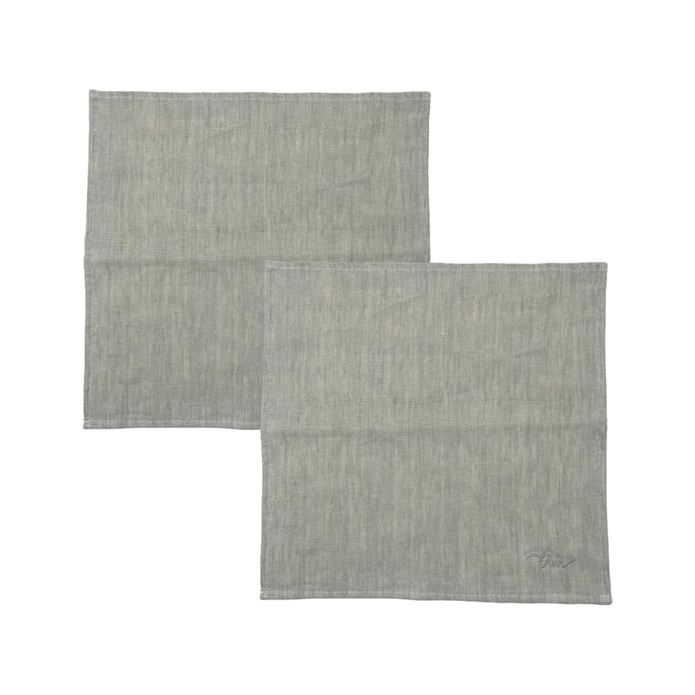 THUN Set 2 tovaglioli Bloomia, 75% cotone, 25% lino, Collezione Giardino di primavera, 40x40 cm