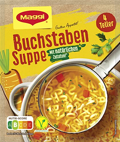Maggi Guten Appetit, Buchstaben Suppe, 100g Beutel, ergibt 4 Teller, 1er Pack (1 x 100g)