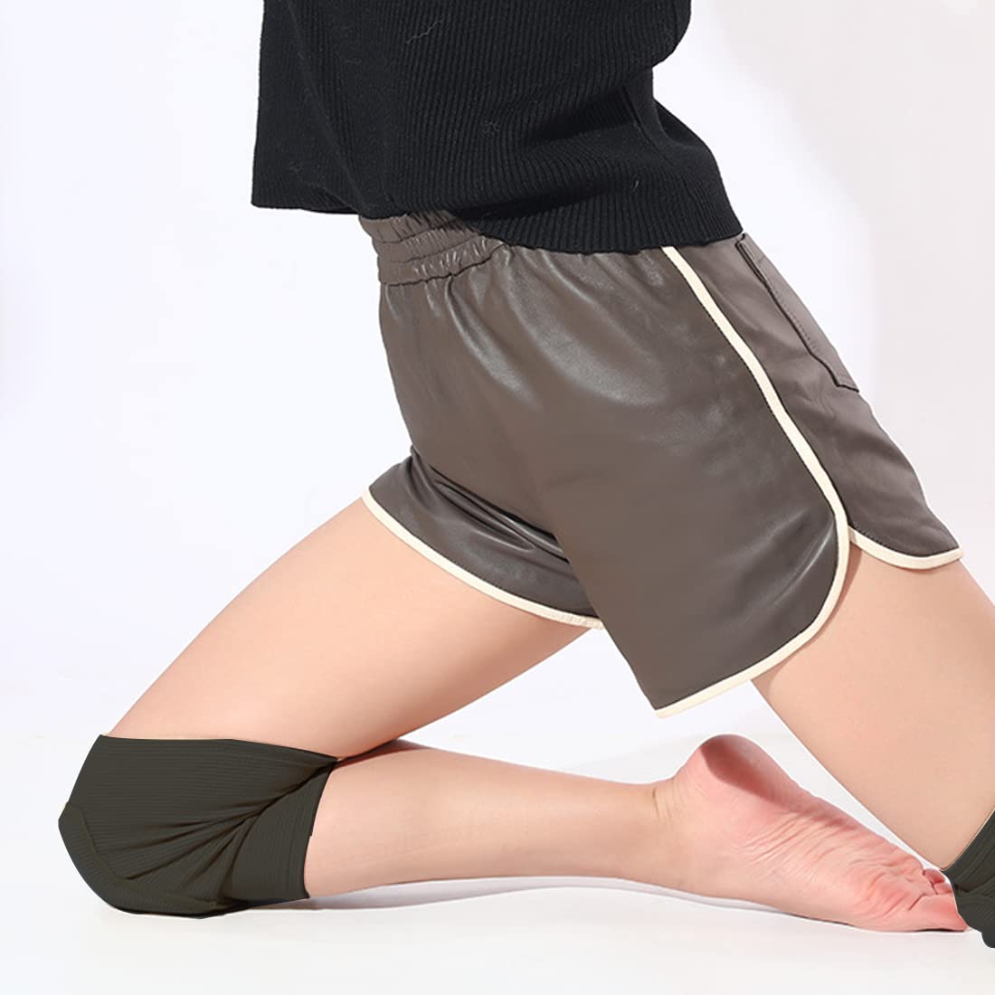 Lot de 2 genouillères de danse, ensemble de genouillères de sport, genouillères élastiques unisexes, genouillères de danse pour enfants et adultes pour la danse, le football, le jogging, le yoga