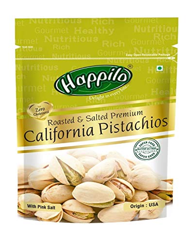 Image of Happilo 100% Natural Premium Californian Almonds, 200g + Happilo Premium Californian Roasted and Salted Pistachios, 200g (Pack of 2)
