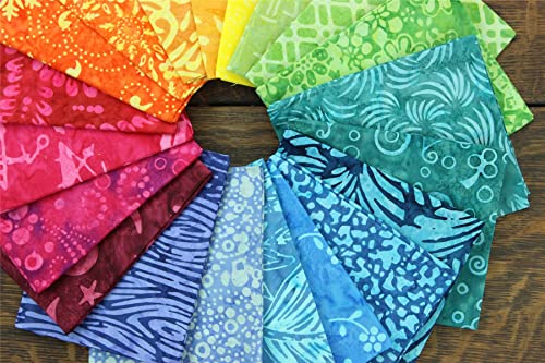 LoudElephant Cotton Batik Pre Cut Fabric Bundles - Fat Quarter - Rainbow Original - Image 3