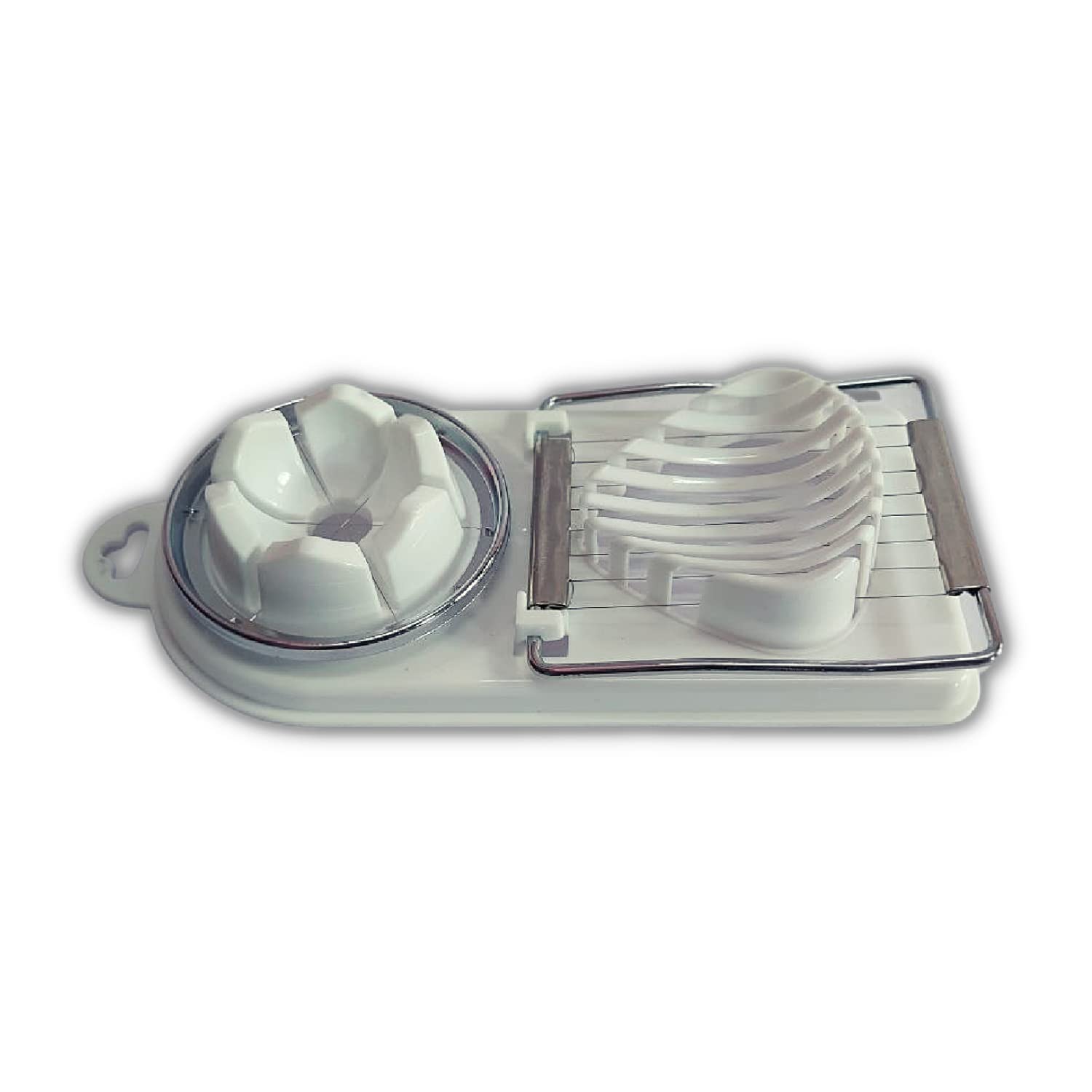Devera Stainless Steel 2 in 1 Egg Cutter Slicer Wire for Chips of Boil Eggs Slicer Cutter Tool Slicer Slicing Machine Use Home Hotel and Restaurant Outdoor Boiled Chopper Tools Pack 1 Multi Color