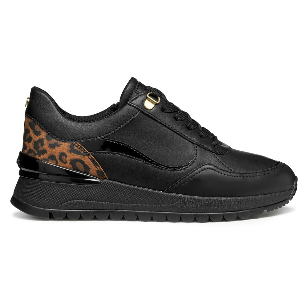 Geox Womens Ddesya Sneaker, Black, 2.5 UK