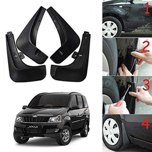 Oshotto (O.E.M Fitting Cup Type) Mud Flap/Splash Guard Compatible with Mahindra Xylo (Set of 4)