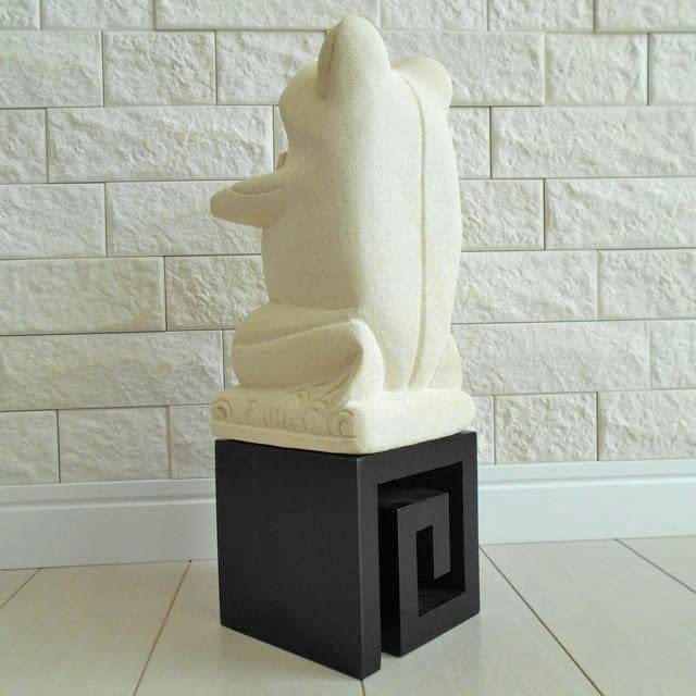 石像 お祈りかえる 渦巻き スクエア 飾り台 セット♪ スパ バリスパ エステ