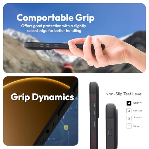 Image of KAPAVER Mag-X Sandstone Back Cover Case Compatible with MagSafe, Magnetic Case for OnePlus 15 (Mag-X Leh-Ladakh Black)