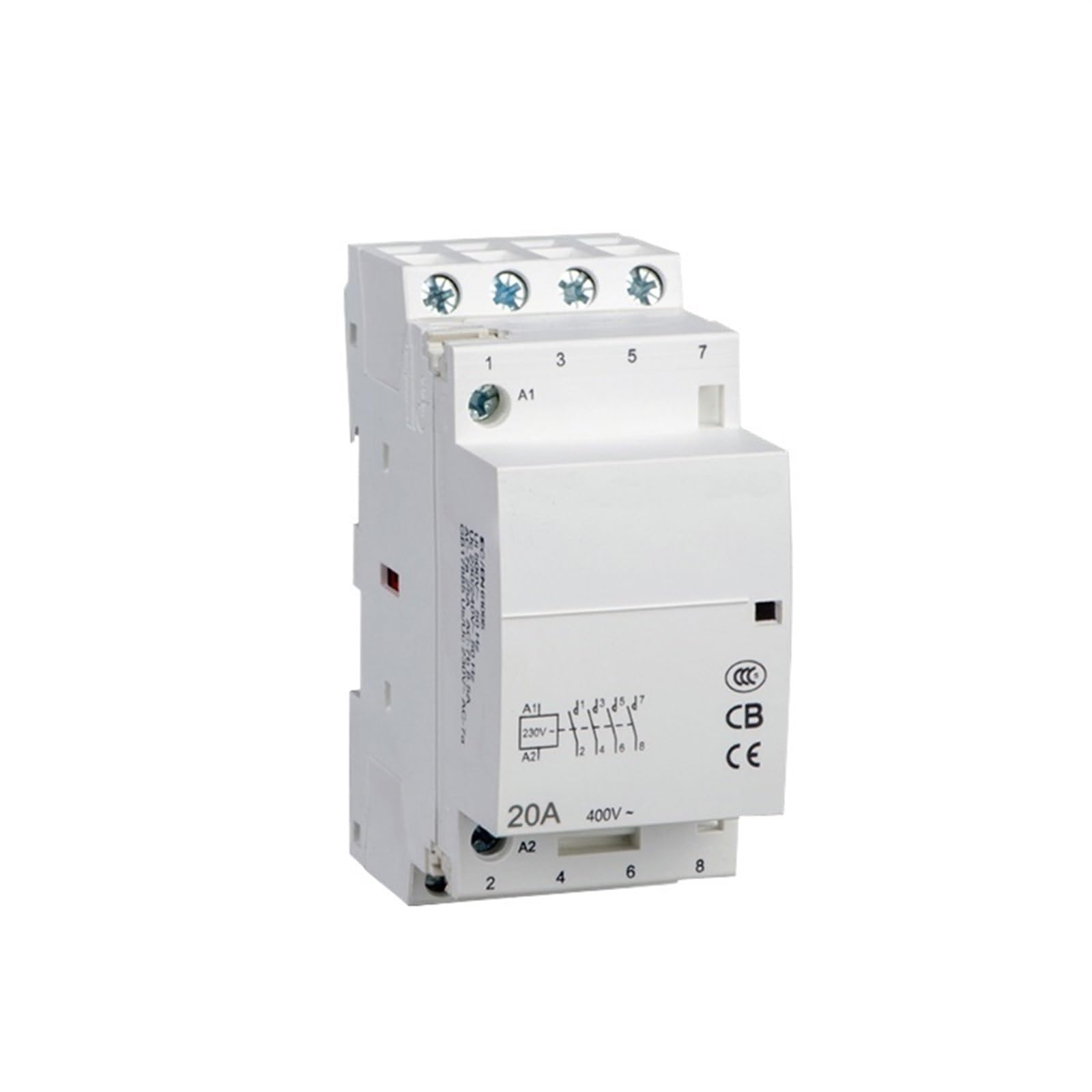 HUUOQIWY 4P 4NO 24V 20A Modular Normally Closed Contactor Contactor Din Rail Household Ac Contactor 1Pcs