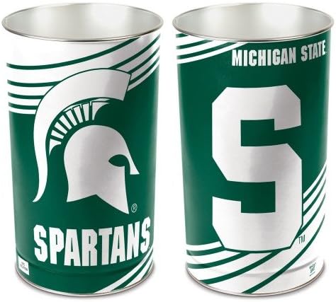 Michigan State Spartins 15" Wastebasket Trash Can NCAA Football