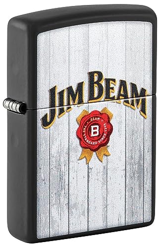 Encendedor Zippo Jim Beam negro mate de bolsillo miniatura 1
