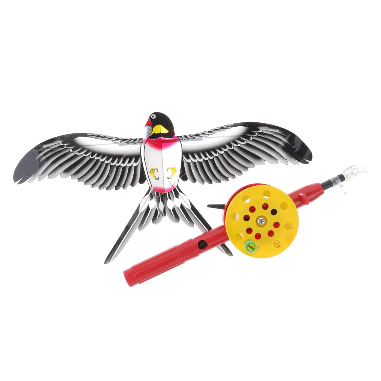Fishing Pole Kite - 11inch Angling-Themed Flying Toy with, PE/ABS Beach Kite for Family Outdoor Activities (Rod Included, Assorted Colors)