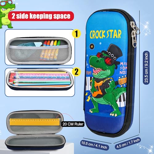 Image of Zest 4 Toyz Pencil Case for Kids Large Capacity Crockstar Design Pencil Pouch for Boys and Girls Age 3 +