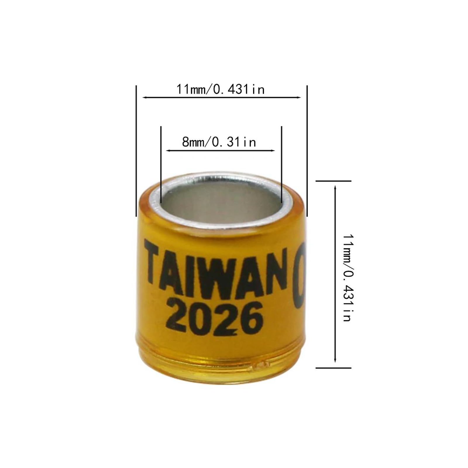 Anillos de plástico de aluminio 2026 para patas de paloma, etiquetas de identificación 8mm