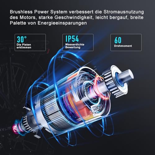27M204 E-Bike, Elektrofahrrad 27.5'' Trekkingrad E-Cityrad mit 36V 13Ah Lithium-Akku für Lange Reichweite bis 100KM, 250W Motor, EU-konformes mit App – Bild 6