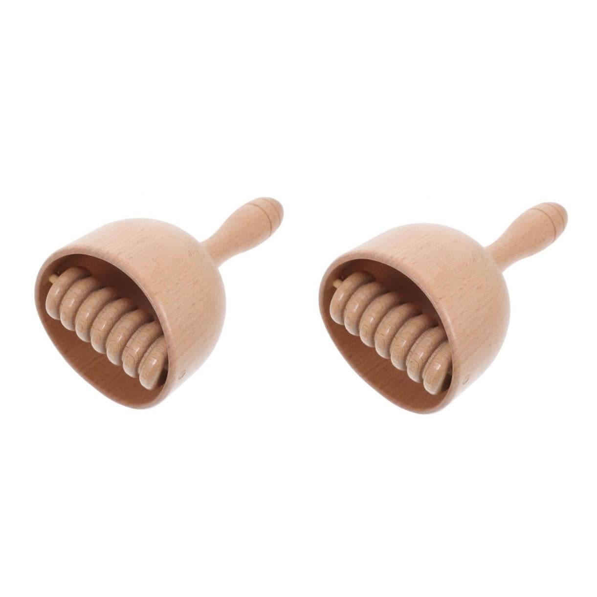 2 Stück Holz Massage Roller für Bauch Handheld Massagestab Schmerzlinderung Tragbares Massagewerkzeug für Wellness und
