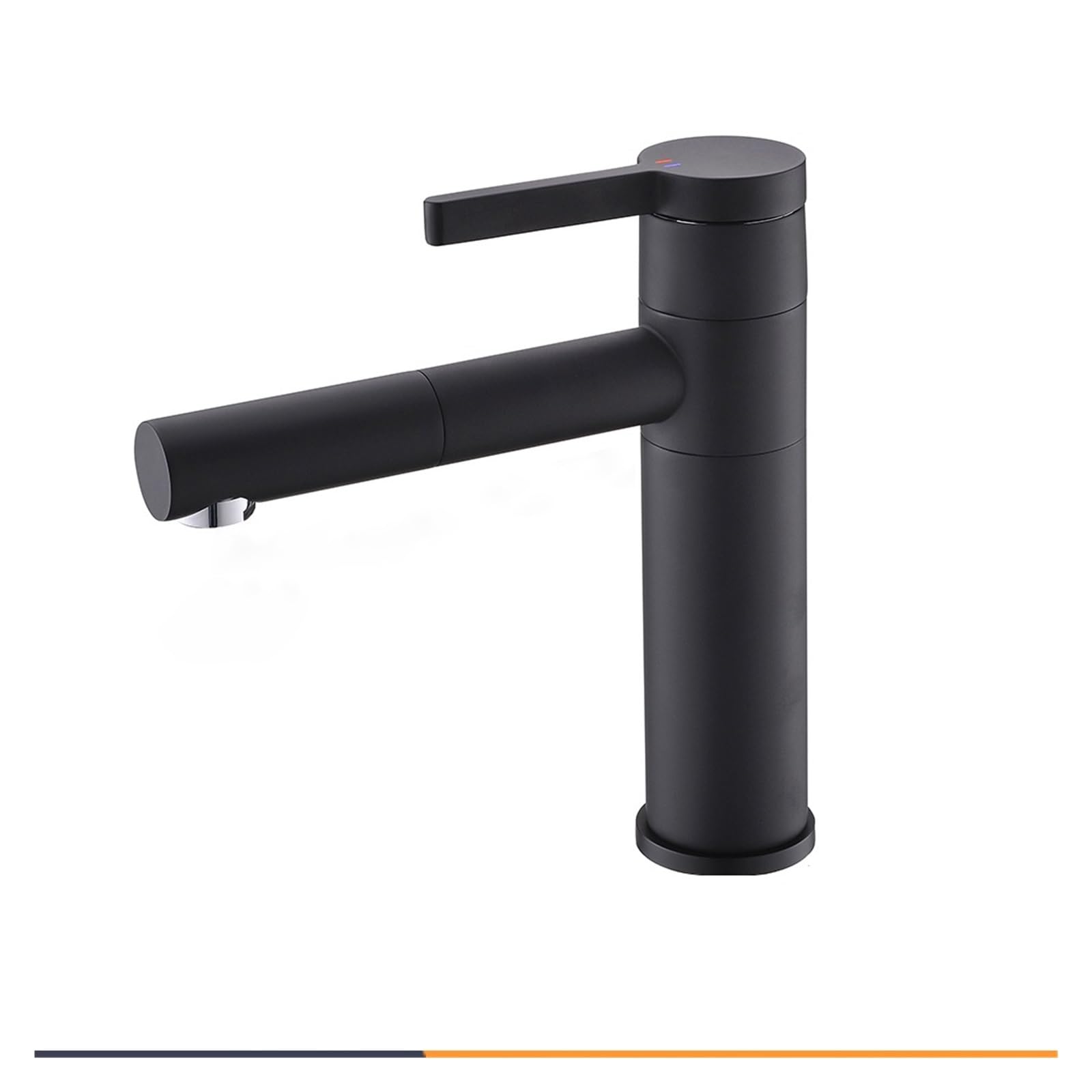 Basin Faucets Brass Bathroom Faucet Vessel Sinks Mixer Vanity Tap Swivel Spout Deck Mounted White Color Washbasin Faucet(Short-Black,G1/2)