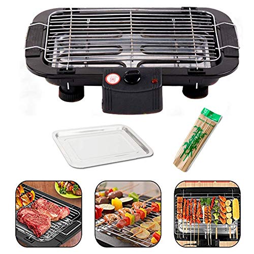 Tragbarer elektrischer Grill elektrischer Grill Grill-Hot-Pot-Chafing Dish im Innenbereich multifunktionaler Elektroherd mit Antihaft-Pfanne und