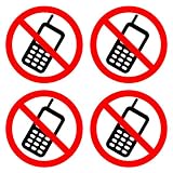 dealzEpic - No Cell Phone/Mobile Phone is Prohibited Sign | Self Adhesive Vinyl Decal Sticker | Pack