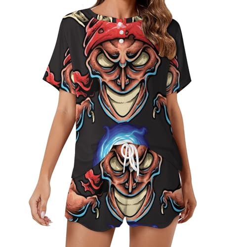 Vêtements de nuit ete sleepwear Sorcier Pirate pyjama femme short léger
