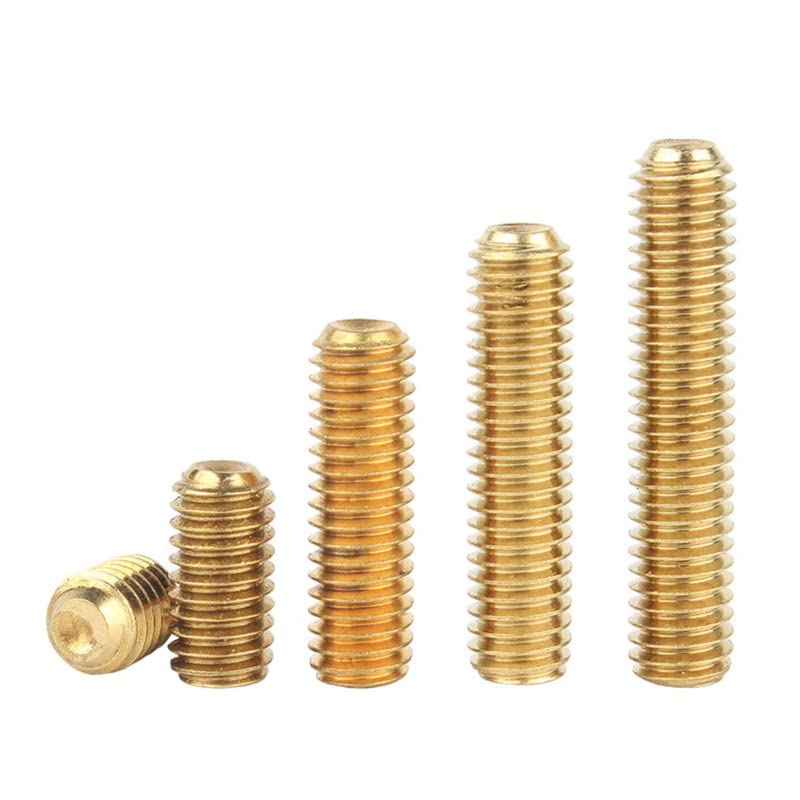 M6 x 25mm 10 Pcs Socket Cap Set Screws Brass Cup Point Hex Headless Grub Screw Allen Knobs