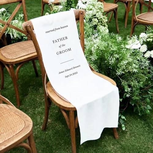 Personalized Reserved Wedding Chair Sign Banner, Custom In Loving Memory