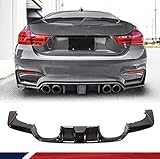 JC SPORTLINE Carbon Fiber Rear Diffuser for BMW F80 M3 F82 F83 M4 2015-2020 Bumper Cover Lower Lip Spoiler Valance Protector Factory Outlet（with LED Light）