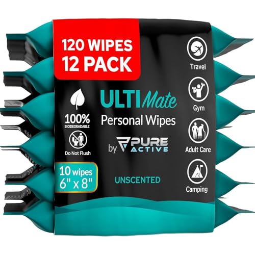 Ultimate Shower Travel Wipes 120 Biodegradable Unscented