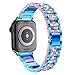ROTUIER Bling Band Compatible for Apple Watch Band 38mm 40mm 41mm 42mm 44mm 45mm Women Rhinestone Stainless Steel Apple Watch Strap for Series 8/7/6/5/4/3/2/1/SE Bracelet (42mm/44mm/45mm, Colorful)