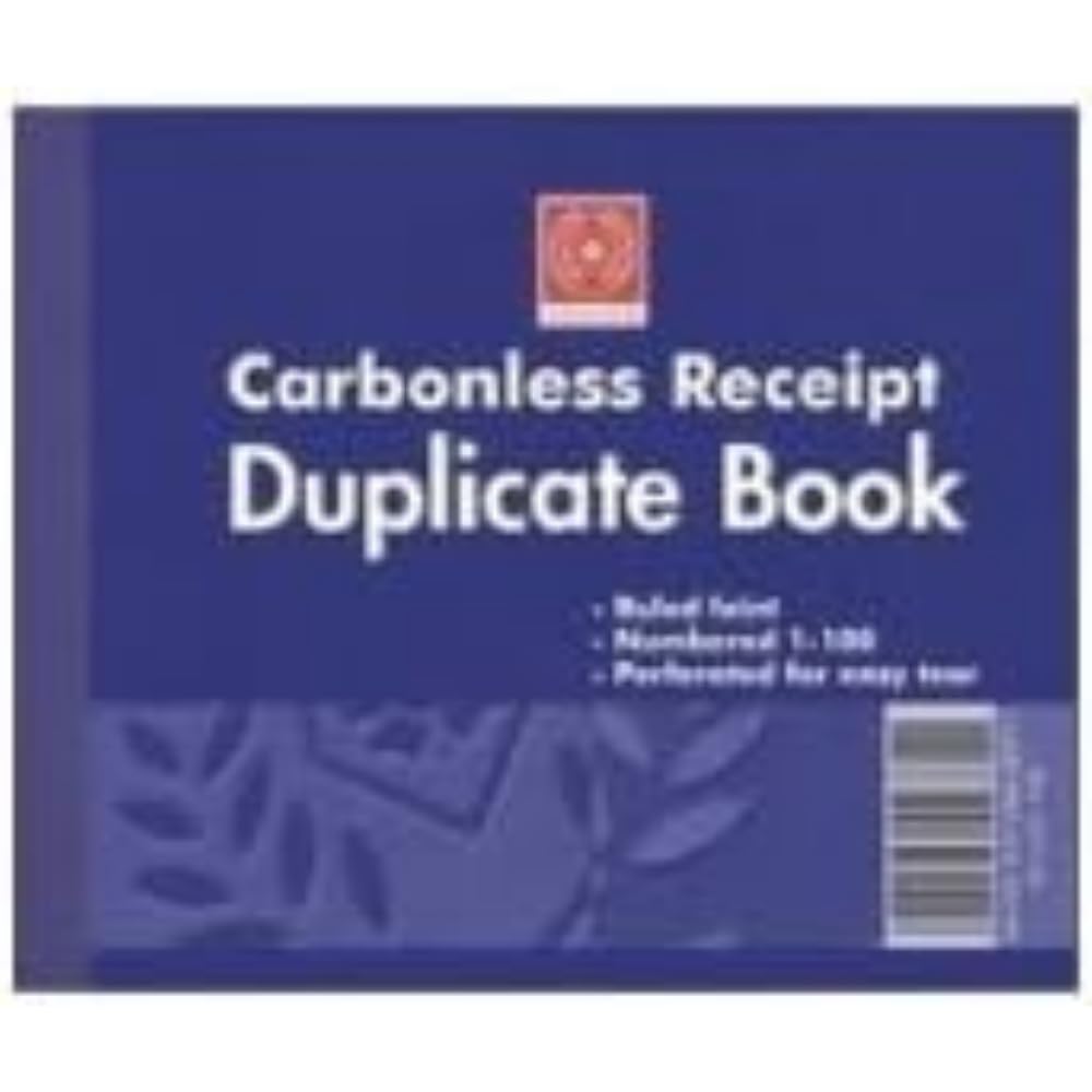 Silvine 4x5 Carbonless Duplicate Receipt Book - Numbered 1-100 with Index Sheet [Pack of 12]