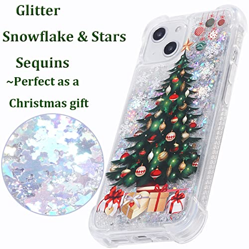 FLOCUTE Glitter Christmas Case Compatible with iPhone 13 Glitter Case Christmas Tree Clear Soft TPU Rubber Bumper Girly Women Cute Liquid Holiday Case for iPhone 13 iPhone 14 (Christmas Tree) by FLOCUTE - Used condition - Image 2
