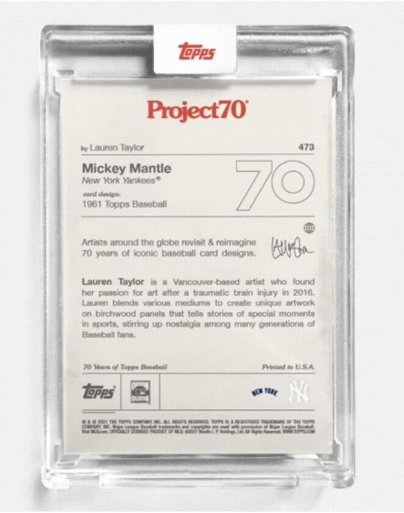 2021 Topps Project70 Baseball #473 Mickey Mantle PR: 6302 New York Yankees 1961 Lauren Taylor