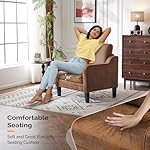 VINGLI Accent Chair for Living Room Chairs Rustic Reading Chair for Bedroom Scooped Arm Chair Mid Century Modern Accent Chairs Upholstered Comfy Chair for Apartment, Waiting Room - Image 4