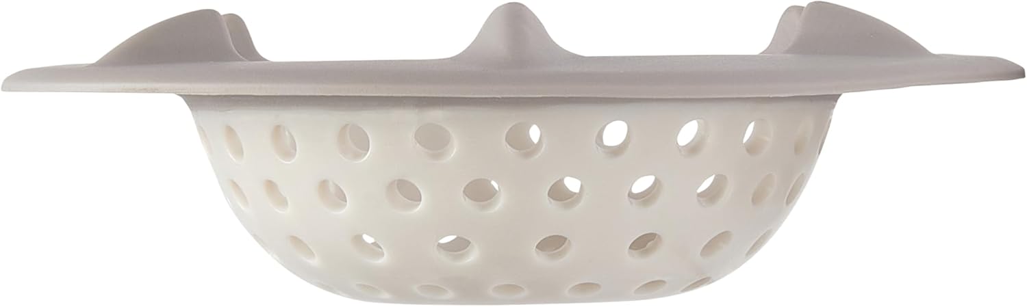 Clorox KeptClean Kitchen Waterflow Sink Strainer – Made with Recycled Materials, Prevents Clogged Drains and Water Backups, Protects Dishware, Easy Clean, 2-Pack – Almond Cream