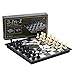 Produktbild 3-in-1 Falten Magnetisches Schach & Dame & Backgammon Schach Set von MAZEX für Kinder oder Erwachsene Schach Brettspiel (9.8X9.8X0.8 Inch)