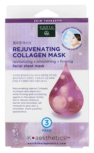 Earth Therapeutics Rejuvenating Collagen Facial Sheet Mask, 3 Ea, 3count